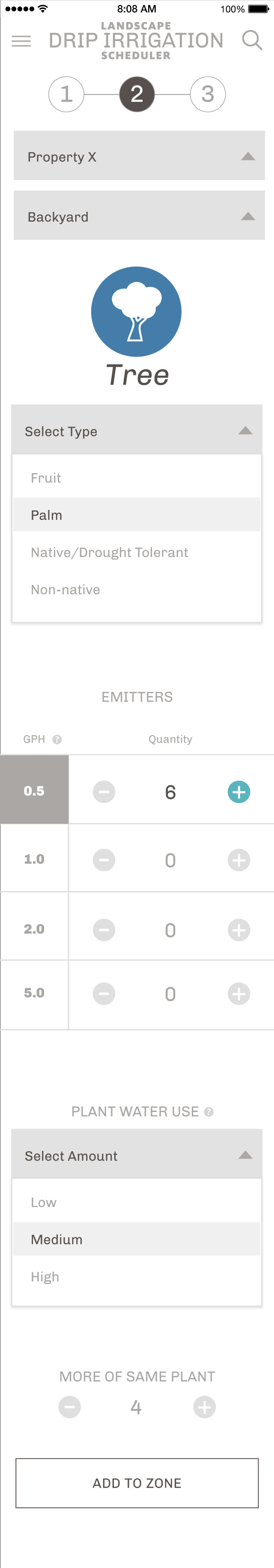 Irrigation Scheduler add plant details